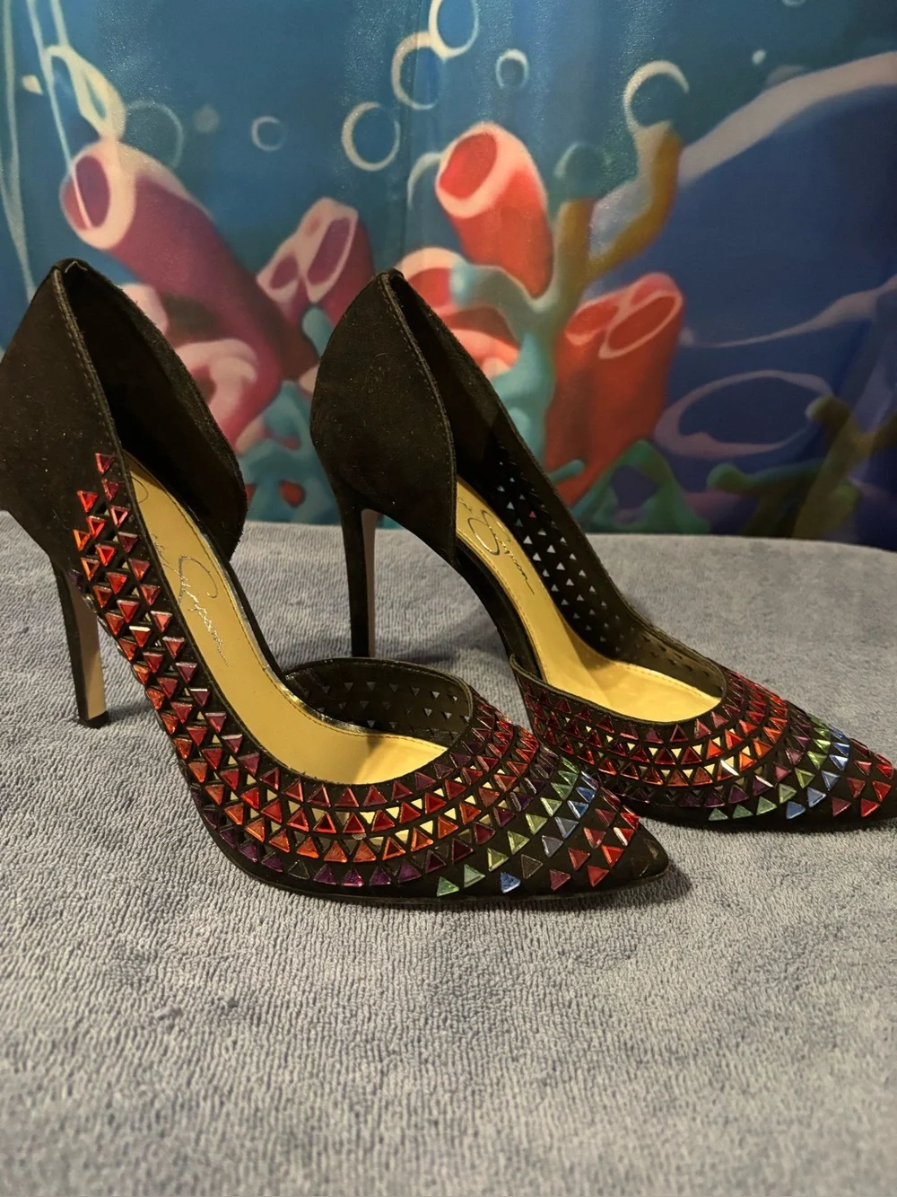 Jessica Simpson  Rainbow 🌈 festival shoes
